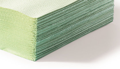 Sekuroka® folded hand towels, 2-ply, tissue, green, zigzag folds, 3195 sheet(s)