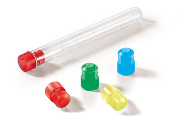 Rotilabo®-lamella grip stoppers, PE, for tubes Ø 16 mm, blue, 1000 unit(s)