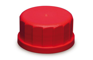 Spare screw caps, PBT, red, thread 45, 10 unit(s)