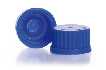 Screw caps, w. lip seal gasket, PP, blue, thread 25, 10 unit(s)