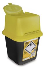 Sharpsafe®-waste disposal bins, PP, 4 l, L 175 x W 175 x H 245 mm, 50 unit(s)