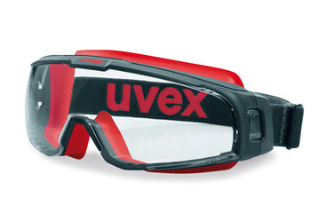 Protective goggles uvex u-sonic, black/red, acc. to EN 166, EN 170, 1 unit(s)