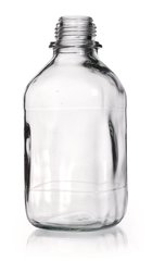 Square narrow-mouth bottles, 1000 ml, clear glass, thread 45, high form
