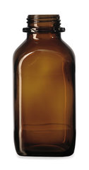 Square wide-mouth bottles, 500 ml, brown glass, thread 54, short form