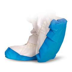 Non-woven overshoes with a CPE sole, size (cm) 41, white/blue, 50 unit(s)