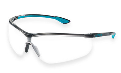 Safety glasses UVEX sportstyle, frame black/petrol, lens clear, 1 unit(s)