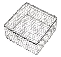 Rotilabo®-sterilisation basket square, stainless steel 18/10, L180 xW180 xH90mm