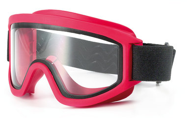 Wide-vis.safety goggles 611 Firefighters, red, gas-tight,  quick-release closure