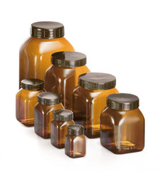 Rotilabo®-wide neck containers, PVC amber, 300 ml, 15 unit(s)