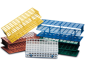 Test tube rack, for tubes of Ø 16 mm, Resmer®, red, 72 slots (6 x 12), 8 pc.