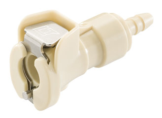 Quick disconnect coupling, female, straight, Ø 3,2 mm, with shut-off, 1 unit(s)