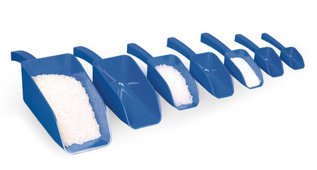 Disposable scoop for foodstuffs, SteriPlast, blue, ster., 25 ml, L 141 mm