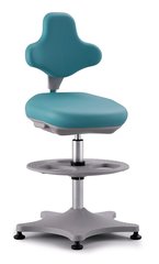 Laboratory chair Labster 3, mint,, gliders/foot ring, seat height 550-800mm