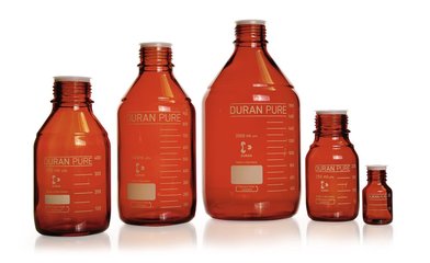 DURAN® PURE screw top bottles, 250 ml, brown glass, 10 unit(s)