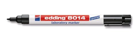 Laboratory markers, edding®, black, 8014, round tip, fine, 1 mm, 10 unit(s)