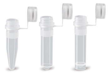 Reaction vials with septum screw cap, from transparent PP, conical 1,5 ml