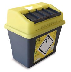 Sharpsafe®-waste disposal bins, PP, 9 l, L 292 x W 195 x H 291 mm, 5 unit(s)