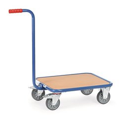 Platform trolley with handle, steel, Platform, wood (beech decor), 1 unit(s)