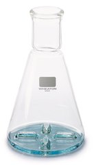 Erlenmeyer flask with 4 baffles,, borosilicate glass, 250 ml, H 140 mm