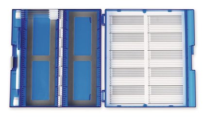 Premium microscope slide boxes, Blue, L 207 x W 196 x H 32 mm, 5 unit(s)