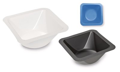 Rotilabo® disposable weighing pans, 330 ml, PS, non-sterile, black, Standard