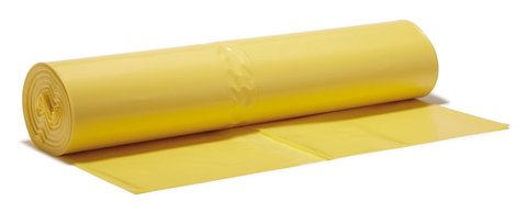 Refuse sacks extra strong, yellow,, LDPE, 120 l, 700 x 1100 mm, 25 unit(s)