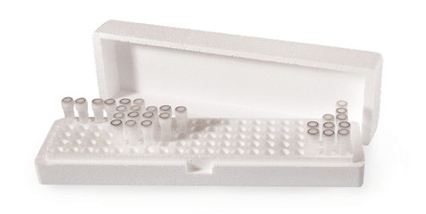 Rotilabo®-polystyrene boxes with lid, 100 holes, for tubes 1.5 ml, 10 unit(s)