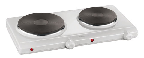 Double hot plate, enamelled white, Ø heating ring 185/150 mm, 1500/1000 W