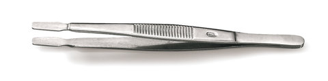 Forceps f. handling cover slip, straight, acc. to Kühne, steel 18/9, L 115 mm