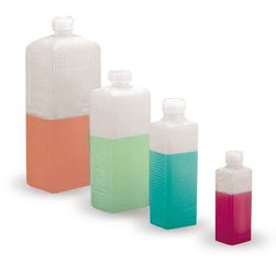 Narrow-neck, 4-edged bottles, HDPE, with screw cap, 100 ml, 10 unit(s)