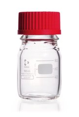 DURAN® GL45 laboratory glass bottles, 100 ml, with high-temp. stoppers
