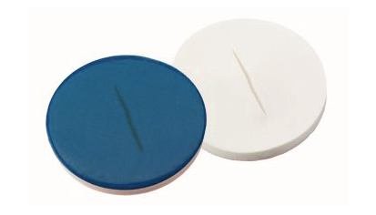 Septa Ø 8 mm, thickn. 0.9 mm, hard. 55°, silic. white/PFTE blue