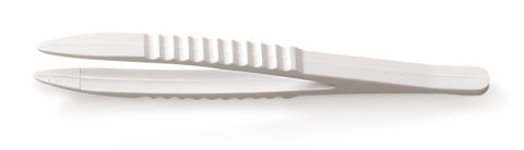 Rotilabo®-disposable tweezers, sterile, ABS, white, width 4 mm, length 120 mm
