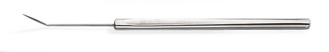 Dissecting needles, made of Remanit 4301, curved, with stainless steel handle