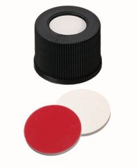 Screw caps with bore hole, PP, ND13, Septa Silicone/PTFE, 1.5 mm 55°