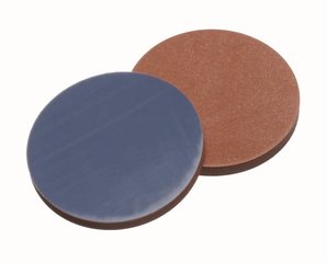 Septa Ø 12 mm, thickn. 1.3 mm, hard. 55°, Butyl red/PTFE grey, 1000 unit(s)