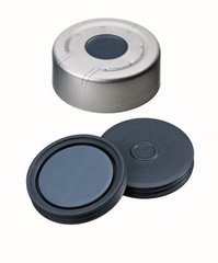 Headspace-caps with bore hole, Al, ND20, Septum Pharma-Fix Butyl/PTFE, 3,0 mm