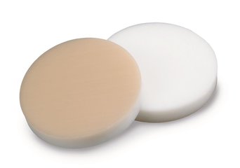 Septa Ø 22 mm, ND24, 3.2 mm, 45°, silicone natur./PTFE beige EPA-quali.