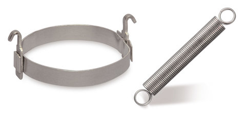 Coil spring ground-joint clamps, alu. rings with hook for 12/21-14/23