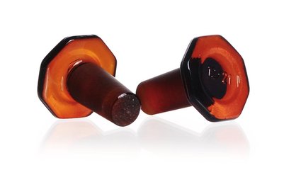 Brown glass stoppers, DURAN®, semi-hollow, 24/29, DIN 12252, octagonal