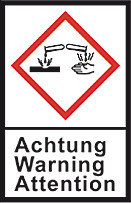 GHS-warning labels, PE-foil, GHS05, warning, chem. burns, 100 µm, 27x40 mm