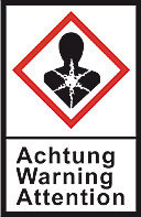 GHS-warning labels, PE-foil, GHS08, warning, health hazard, 100 µm, 22x30mm