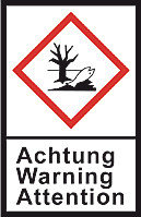 GHS-warning labels, PE-foil, GHS09, warning, environment, 100 µm, 27x40 mm