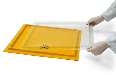 Sekuroka®-protection tray, PVC, yellow, outer L 570 x W 540 mm, 1 unit(s)