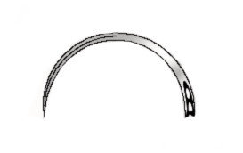 Surgical needles, stainless steel 18/8, rectangular, fig. 14, 1/2 circular