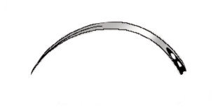 Surgical needles, stainless steel 18/8, rectangular, fig. 14, 3/8 circular