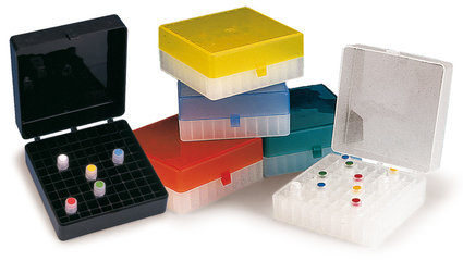 Rotilabo®-cryo storage box, PP, yellow, 100 holes, 1 unit(s)