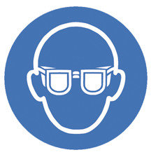 Safety symbols to ISO 7010, Wear eye protection Ø 200 mm, 1 unit(s)