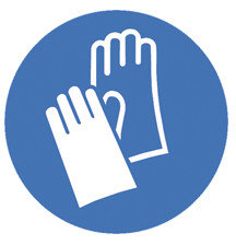 Safety symbols to ISO 7010, Wear protective gloves Ø 50 mm, 1 unit(s)