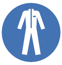 Safety symbols to ISO 7010, Wear protective clothing Ø 200 mm, 1 unit(s)
